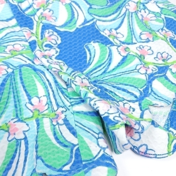 Lilly Pulitzer Blue Shell Butter Cup Scalloped Shorts Size 2 - Picture 4 of 13